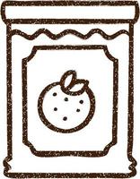 marmelade houtskool tekening vector