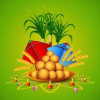 gelukkige makar sankranti-wenskaart vector