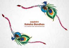 gelukkige raksha bandhan pauw armband kaart vector