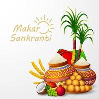 gelukkige makar sankranti-wenskaart vector