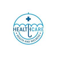 gemakkelijk Gezondheid verzekering logo insigne ontwerp sjabloon vector