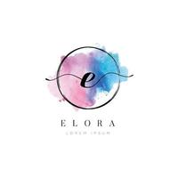 gemakkelijk elegant water kleur brief type e logo teken symbool icoon vector