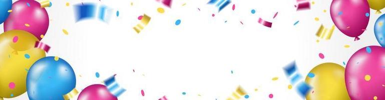 achtergrond voor gelukkig verjaardag groet kaart met kleurrijk ballonnen en kopiëren ruimte vector
