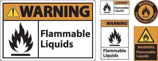 waarschuwing brandbaar vloeistoffen teken Aan wit achtergrond vector