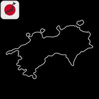 shikoku kaart, Japan regio. vector illustratie