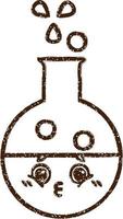 borrelende chemicaliën houtskooltekening vector