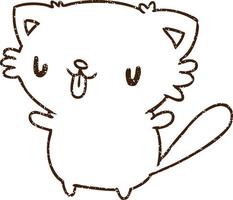 weinig kat houtskool tekening vector