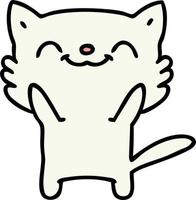 tekenfilm van een gelukkig weinig kat vector
