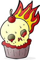 cartoon halloween-cupcake vector