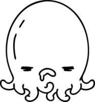 lijn tekening van een boos Octopus vector