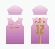 abstract patroon Jersey scherm het drukken ontwerp voor Jersey sublimatie. Jersey Sjablonen voor sport- teams van Amerikaans voetbal, basketbal, wielersport, volleybal, enz. roze helling thema met gouden bruin kleur vector