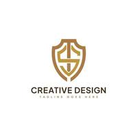 creatief brief m s schild logo vector