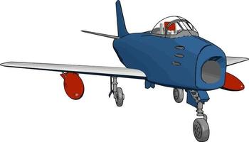 blauw lucht bommenwerper, illustratie, vector Aan wit achtergrond.