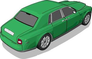 groen bentley, illustratie, vector Aan wit achtergrond.