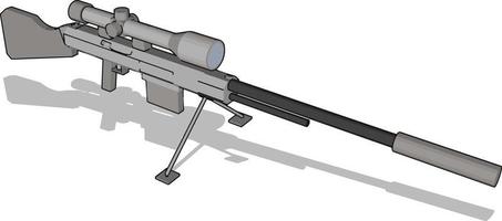 scherpschutter geweer, illustratie, vector Aan wit achtergrond.