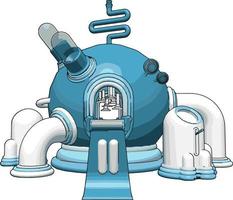 blauw futuristische machine, illustratie, vector Aan wit achtergrond.