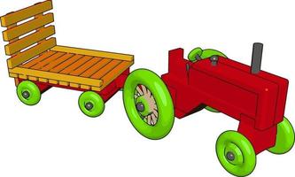 rood klein trekker, illustratie, vector Aan wit achtergrond.