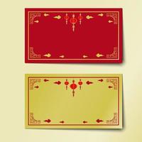 Chinees Nieuwjaar rode en gouden achtergrond ontwerpset vector