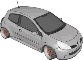 wit renault clio, illustratie, vector Aan wit achtergrond.