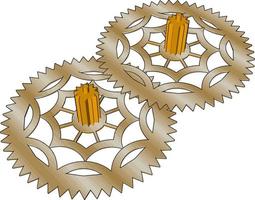 twee versnellingen, illustratie, vector Aan wit achtergrond.