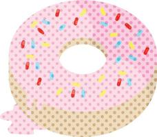 vlak kleur illustratie van een smakelijk bevroren donut vector