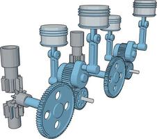 blauw machine hulpmiddel, illustratie, vector Aan wit achtergrond.