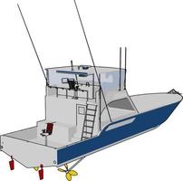 patrouille boot, illustratie, vector Aan wit achtergrond.