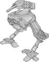 wit oorlog robot, illustratie, vector Aan wit achtergrond.