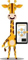 giraffe met Opmerking, illustratie, vector Aan wit achtergrond.