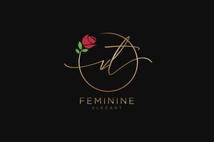 eerste ww vrouwelijk logo schoonheid monogram en elegant logo ontwerp, handschrift logo van eerste handtekening, bruiloft, mode, bloemen en botanisch met creatief sjabloon. vector