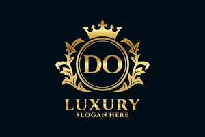 eerste Doen brief Koninklijk luxe logo sjabloon in vector kunst voor luxueus branding projecten en andere vector illustratie.