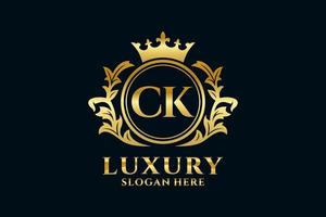 eerste ck brief Koninklijk luxe logo sjabloon in vector kunst voor luxueus branding projecten en andere vector illustratie.