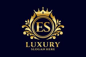 eerste es brief Koninklijk luxe logo sjabloon in vector kunst voor luxueus branding projecten en andere vector illustratie.