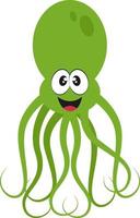 groen Octopus, illustratie, vector Aan wit achtergrond