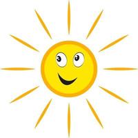 gelukkig zon, illustratie, vector Aan wit achtergrond