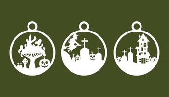 halloween ornamenten element vector reeks