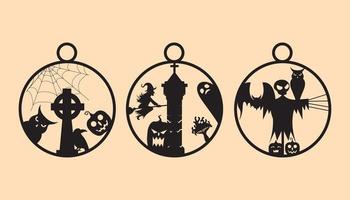 halloween ornamenten element vector reeks