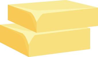 twee blokken van boter, illustratie, vector Aan een wit achtergrond.