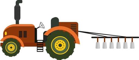 teelt tractor, illustratie, vector Aan een wit achtergrond.