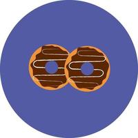 chocola donuts, illustratie, vector Aan een wit achtergrond.