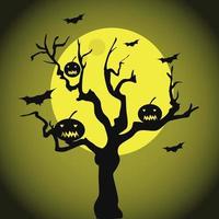 halloween boom, illustratie, vector Aan een wit achtergrond.