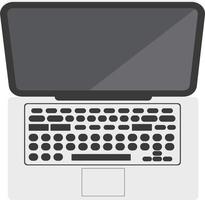 grijs laptop, illustratie, vector Aan een wit achtergrond.