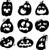 reeks pompoenen voor halloween. vector illustraties.