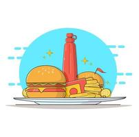 fast food pictogram ontwerp vector