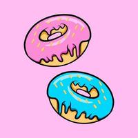 heerlijk ring donuts tekenfilm illustratie vector