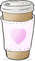 tekenfilm ik liefde koffie kop vector