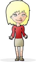 cartoon vrouw die schouders ophaalt vector