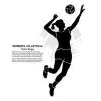 vrouw volleybal speler raken de bal. vector illustratie