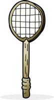 tekenfilm oud tennis racket vector