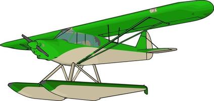 groen watervliegtuig, illustratie, vector Aan wit achtergrond.